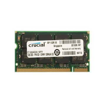 Crucial - CT12864X335 - Memory 1GB DDR SoDIMM PC-2700 333MHz