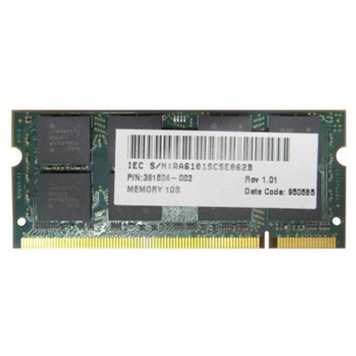 361524-002 - HP 1GB DDR2-667MHz PC2-5300 non-ECC Unbuffered CL5 200-Pin SoDimm 1.8V Memory Module