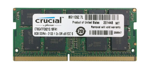 Crucial 8GB DDR4-2133MHz ECC SoDimm Memory Module for Laptops