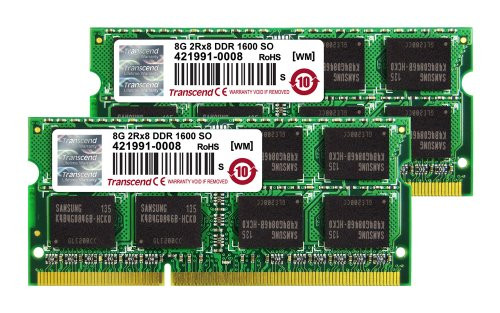 Transcend - TS16GJMA424H - Memory 8GB DDR3 1600MHz SODIMM Non-ECC