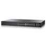 Cisco SLM224PT-NA SF200-24P 24-Port 10/100 PoE Smart Switch mounted in a server rack