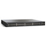 Cisco SLM248PT-NA SF200-48P 48-Port 10/100 PoE Smart Switch mounted in a server rack