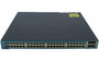 Cisco Catalyst 48 Port 10/100/1000 PoE 10GE Switch WS-C3560E-48PDS-F mounted in a server rack