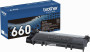 Brother TN-660 Black Toner Cartridge for printers, high-yield, easy install, ideal for home or office printing.
