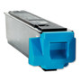 Kyocera TK812C Cyan Toner Cartridge for printers, high-yield, vibrant color printing, ideal for office use.