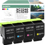 Lexmark 24B8158 toner set, high-yield black toner cartridges for Lexmark printers, ideal for crisp text and sharp images.