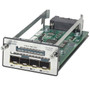 Cisco C3KX-NM-10G 4-Port 10GbE SFP+ Network Module for 3560X/3750X switches, high-speed fiber connectivity.