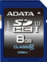 ADATA Premier 8GB Class 10 SDHC UHS-I Flash Memory Card compatible with cameras and devices requiring SDHC cards