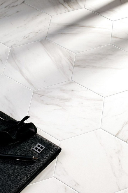 Ceramic & Porcelain Carrara Hex By Tesoro