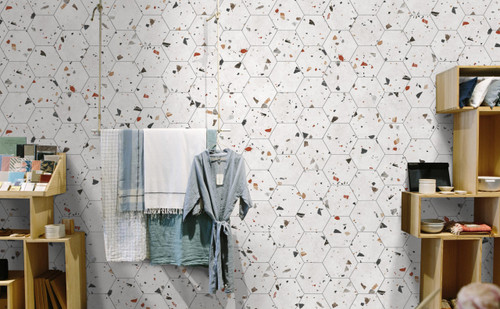 Porcelain Tile Sonar White Hexagon By Tesoro Porcelain Tile Sonar White Hexagon By Tesoro