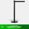 Low Profile Retractable Belt Barrier Stanchion | Matte Black 11 Foot Belt Posts