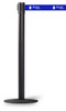 Low Profile Retractable Belt Barrier Stanchion | Matte Black 11 Foot Belt Posts