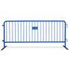 8.5 ft Blue Steel Crowd Control Barricades with Flat Bases