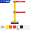 Safety Retractable Twin Belt Barrier | Roller Safety Pro 16 Ft Stanchion Belts 