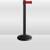 6 Pack | Black Retractable Belt Barrier Stanchions