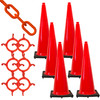 36" Traffic Cone and Chain Kit