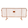 1.0" Heavy Duty 8.5ft Orange Crowd Control Barriers narrow base option