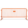 8.5 ft Orange Steel Crowd Control Barricades with Flat Bases