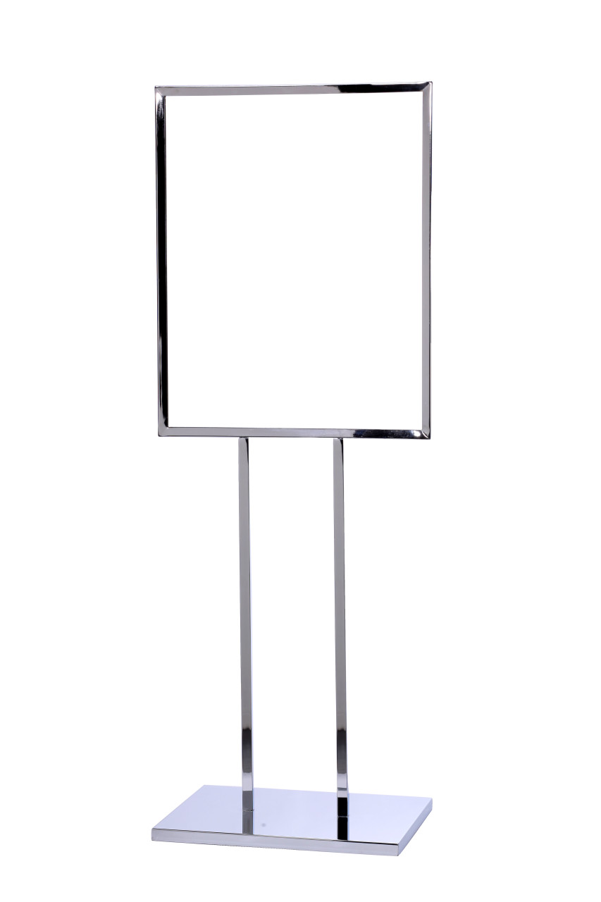 FOLDABLE EASEL SIGN HOLDER - SATIN CHROME