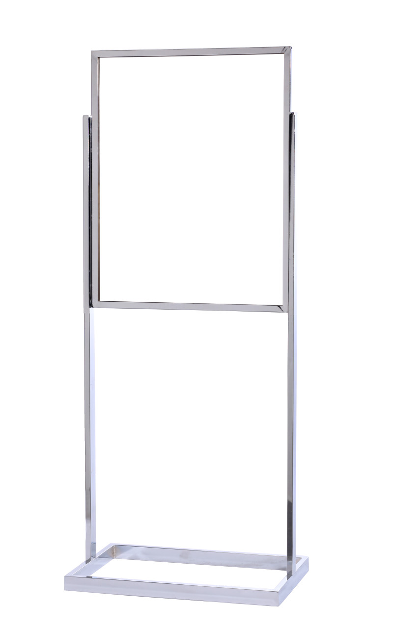 Floor standing sign holder 22x28- rectangular tube - white