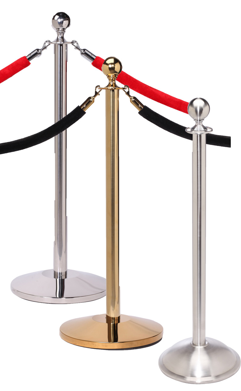 Rope Master Traditional Rope Barrier Stanchion with Ball Top Post
