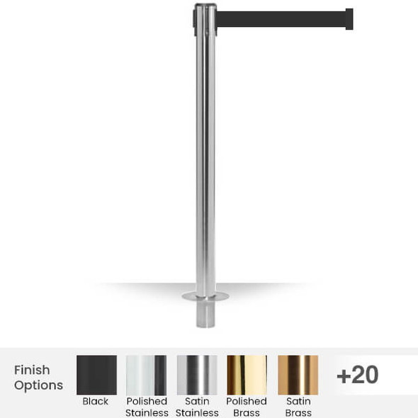 QueuePro 250 Removable Belt  Stanchion 11 Ft Retractable Belt | Removable Crowd Control Post