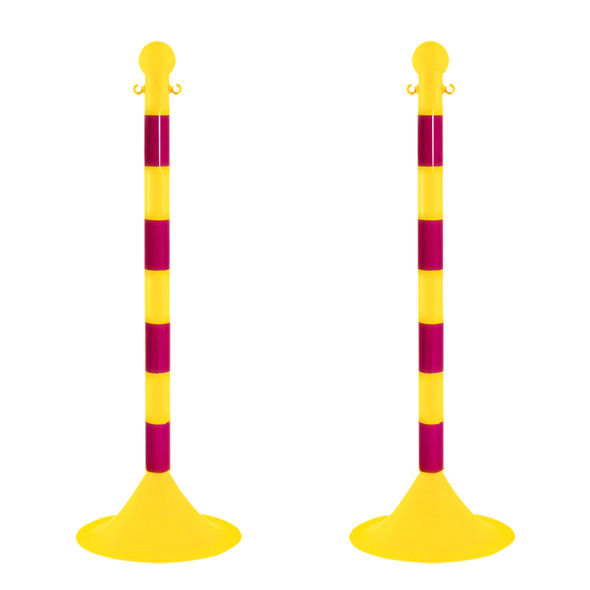 Striped Plastic Stanchion Post 2" O.D.