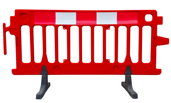 CrowdPro Plastic Barricade Red with Reflective Sheeting