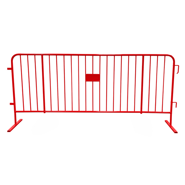 1.0" Heavy Duty 8.5ft Red Crowd Control Barriers wide base option