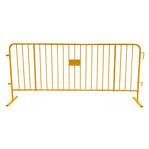 1.0" Heavy Duty 8.5ft Yellow Crowd Control Barriers wide base option