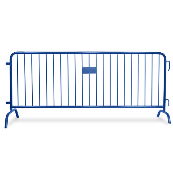 8.5 ft Blue Steel Crowd Control Barricades with Bridge Bases