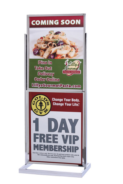 Double Frame Sign Stand 22" x 28" Square Tube Frame 