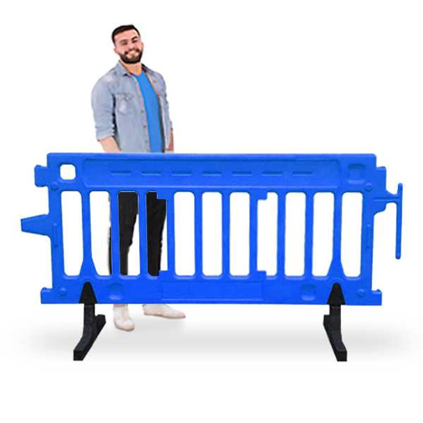 Plastic Crowd Control Barriers | Blue CrowdPro Movit & GuideMaster Plastic Barriers Epic Crowd Control