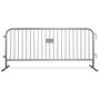 8.5 Ft White Steel Crowd Control Barricades with Flat Bases | Heavy Duty Barriers 