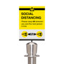 Rope Stanchion Social Distancing Kit | 6 Floor Stickers & 1 - 8.5"x11" Sign Holder with Instructional Insert