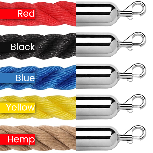 1.5" heavy duty twisted poly stanchion ropes