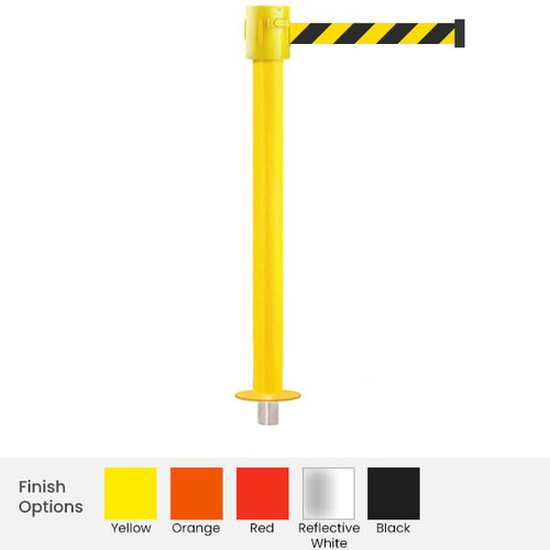 Safety Pro Retractable Belt Barrier Stanchions | Removable Mount 20 / 25 / 30 / 35 Ft Belts