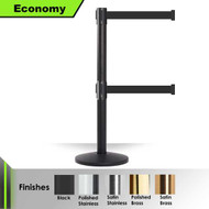 Twin Retractable Belt Barrier Stanchions | 11 Foot Belt | ADA Compliant Stanchions Epic Crowd Control