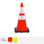 28" Traffic Cone 280 With Reflective Collars and 14"x14" Base