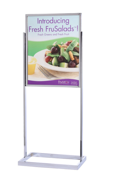 Vertical Poster Stand Frame 14 x 22 Polished Chrome Finish