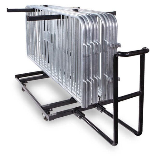 Steel Barricade Push Cart | Heavy Duty Crowd Control Barrier Cart