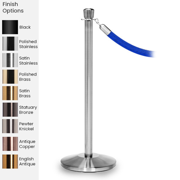 Rope Barriers Rope Master Crown Top Rope Barrier Stanchion Post with Flat or Dome Base By Epic Crowd Control