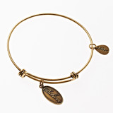 Believe Expandable Bangle Charm Bracelet in Gold