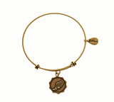 Achilles Runner Shoe Expandable Bangle Charm Bracelet in Gold