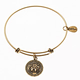 Cancer Zodiac Expandable Bangle Charm Bracelet in Gold