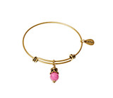 Light Pink Jade Expandable Bangle Gemstone Bracelet in Gold