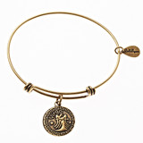 Virgo Zodiac Expandable Bangle Charm Bracelet in Gold