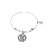 Beach Hair Don't Care Expandable Bangle Charm Bracelet in Silver