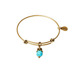 Turquoise Expandable Bangle Gemstone Bracelet in Gold