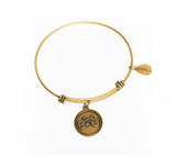 Bicycle Expandable Bangle Charm Bracelet in Gold